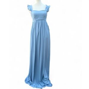 SOLD Show Me Your MuMu Blue Ruffled Maxi Dress